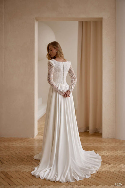 Square neck bridal gown | Wedding gowns for older brides | KatrinFAVOR Other color / 4 Square neck bridal gown | Wedding gowns for older brides | KatrinFAVOR Other color / 4
