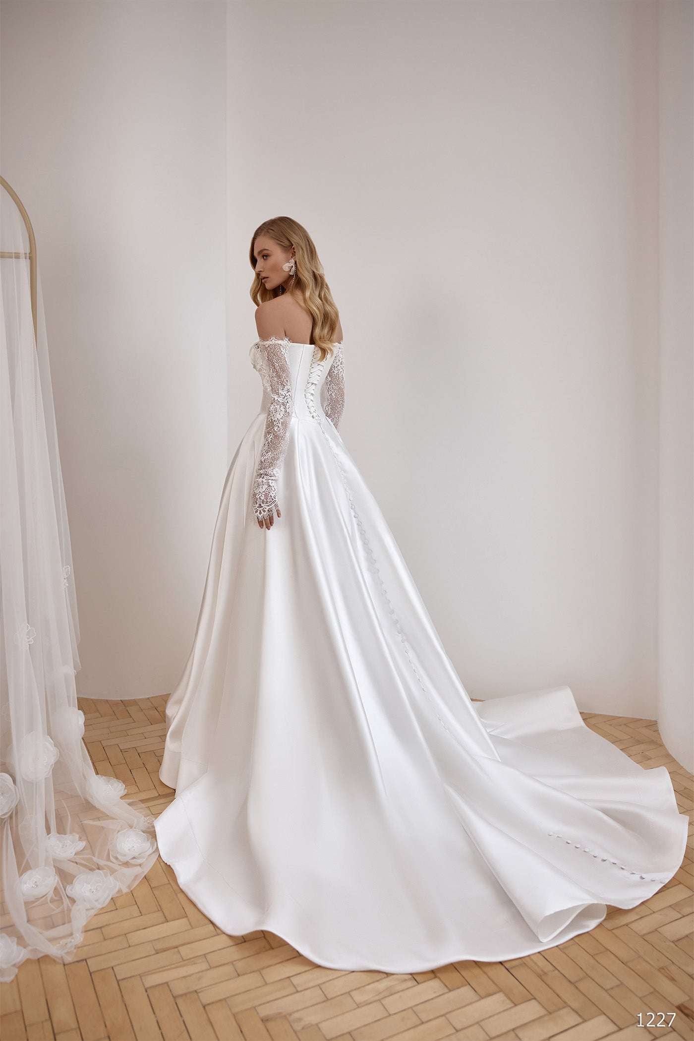 off the shoulder winter wedding dress The Best Winter Wedding Dresses to Buy Now