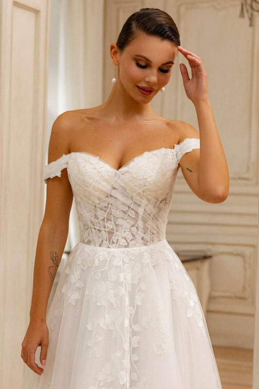 KatrinFAVORboutique-Flower applique wedding dress Classy wedding dresses