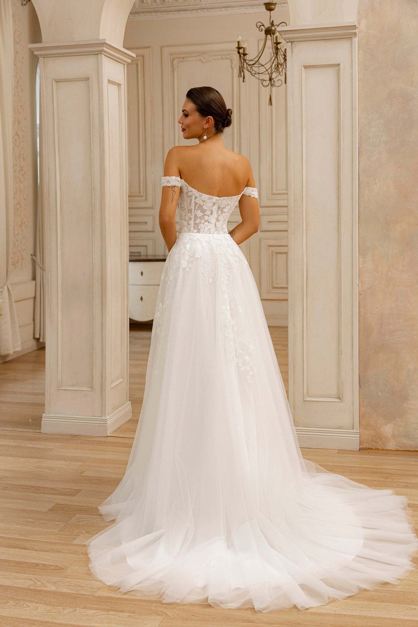 KatrinFAVORboutique-Flower applique wedding dress Classy wedding dresses