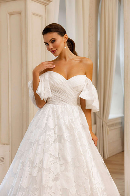KatrinFAVORboutique-Bell sleeve wedding gown Modern trendy wedding dresses