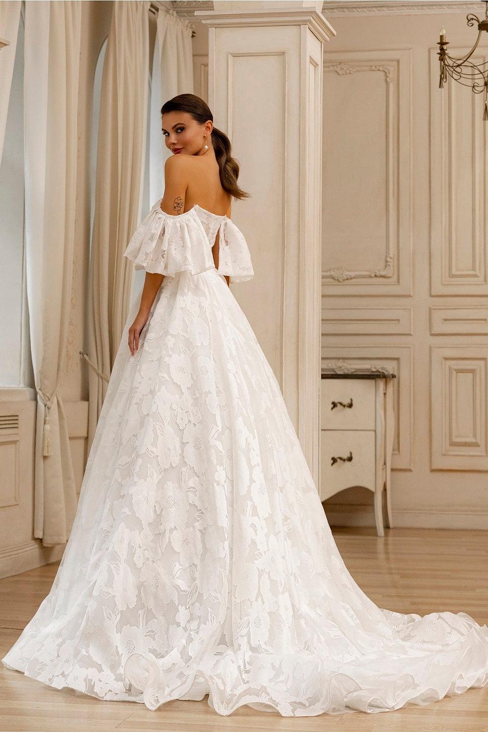 KatrinFAVORboutique-Bell sleeve wedding gown Modern trendy wedding dresses