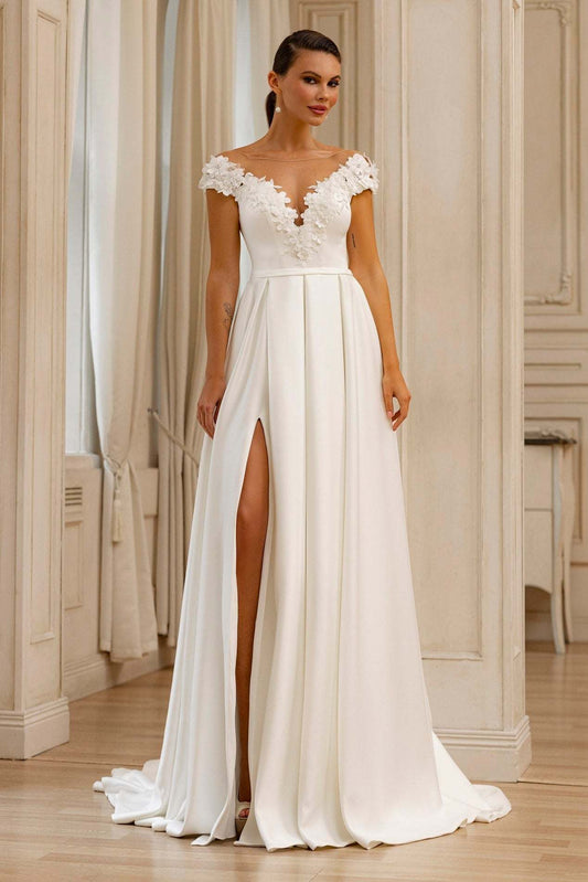 KatrinFAVORboutique-Wedding gown for second wedding Satin wedding dresses