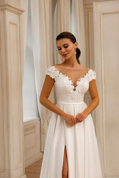 KatrinFAVORboutique-Wedding gown for second wedding Satin wedding dresses