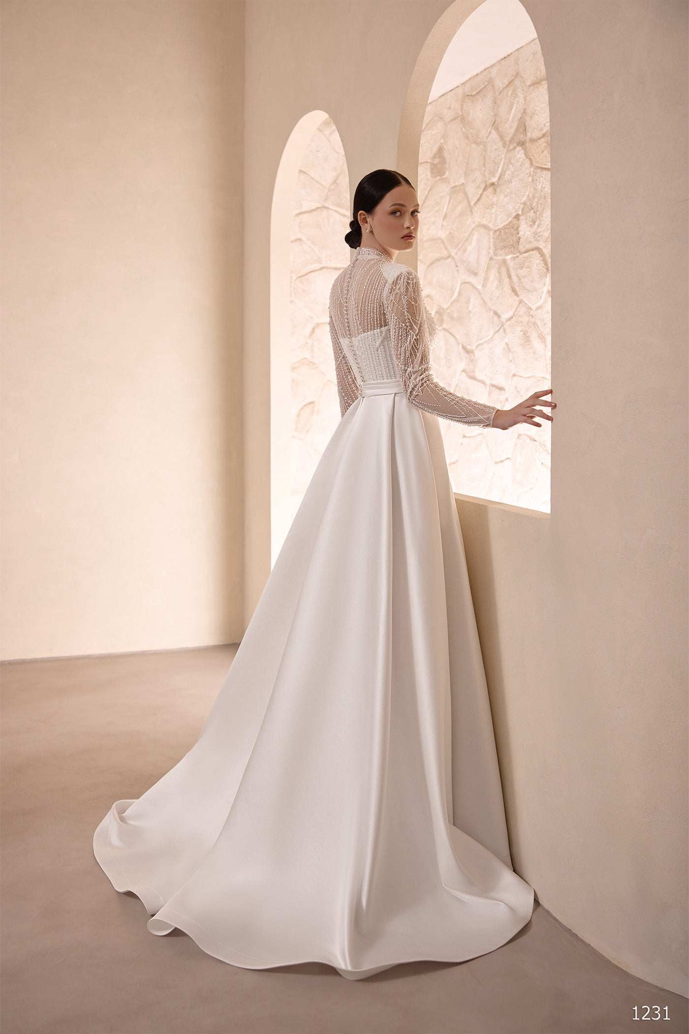 High neckline wedding dress | Outdoor wedding dresses