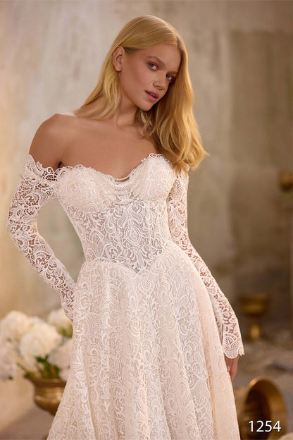 KatrinFAVORboutique-Off the shoulder lace wedding dress Fancy gowns bridal
