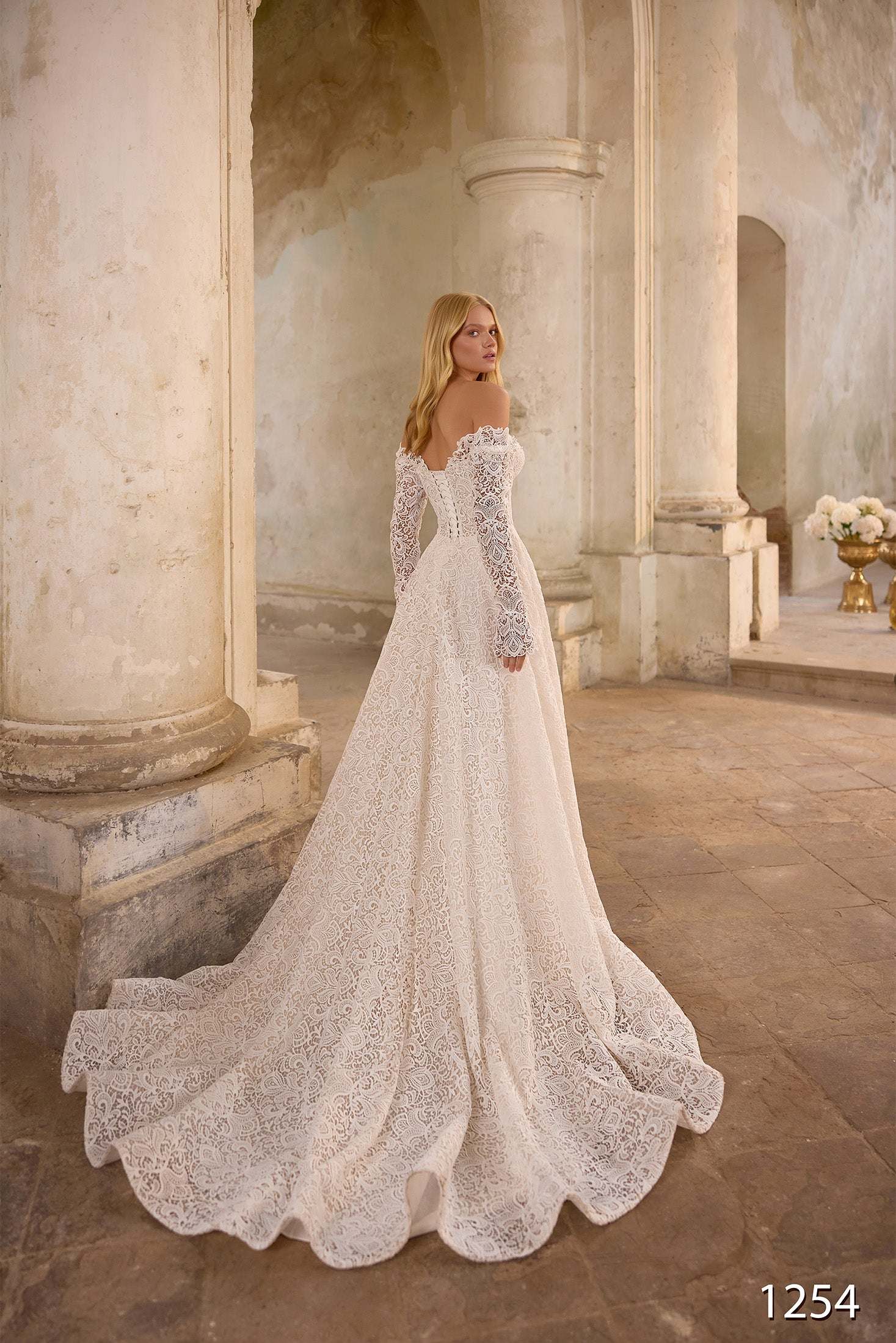 KatrinFAVORboutique-Off the shoulder lace wedding dress Fancy gowns bridal