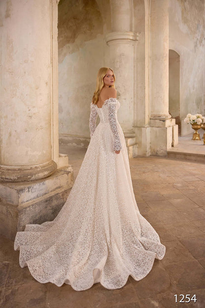 KatrinFAVORboutique-Off the shoulder lace wedding dress Fancy gowns bridal