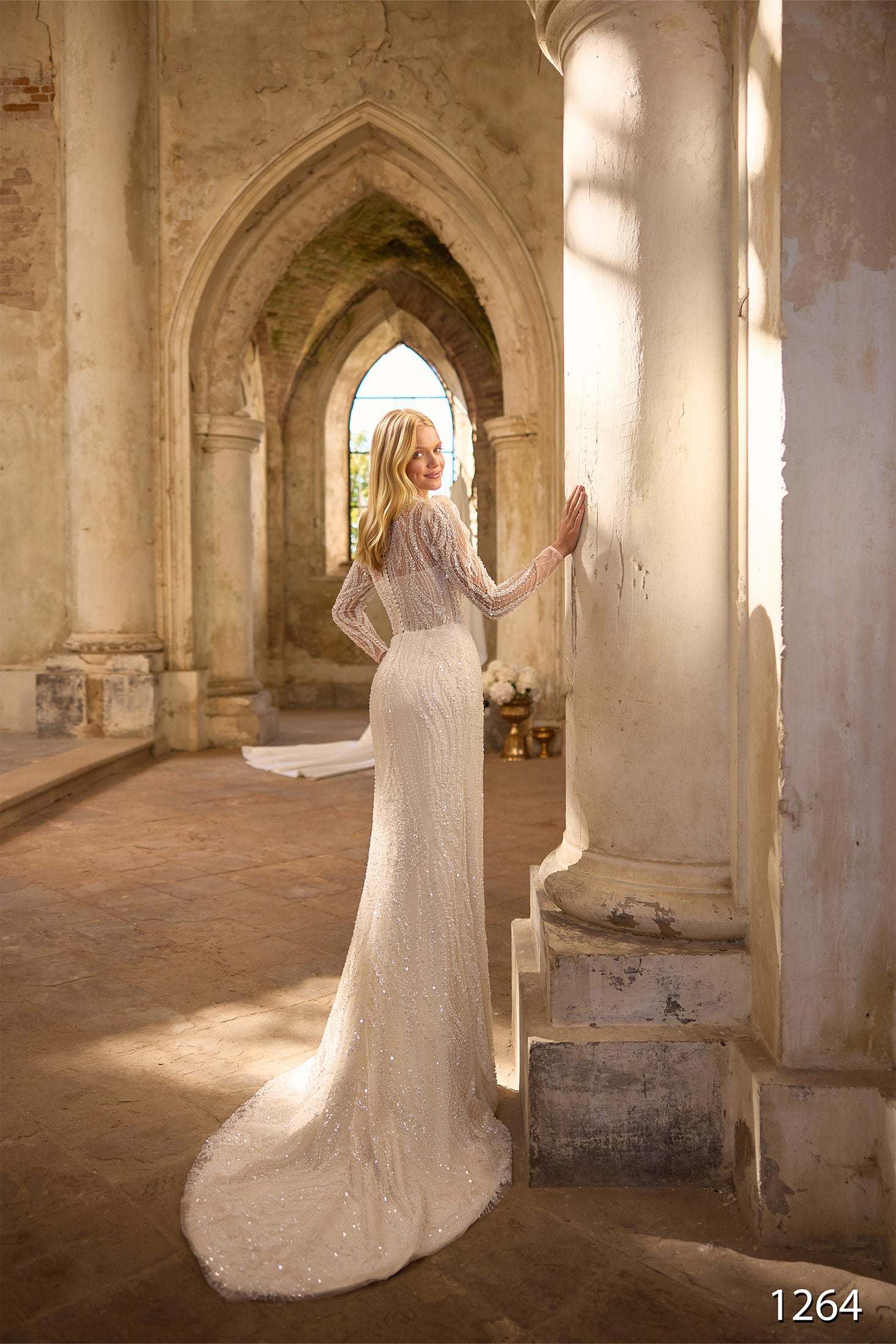 KatrinFAVORboutique-High neck and long sleeve wedding dress Bridal designs 