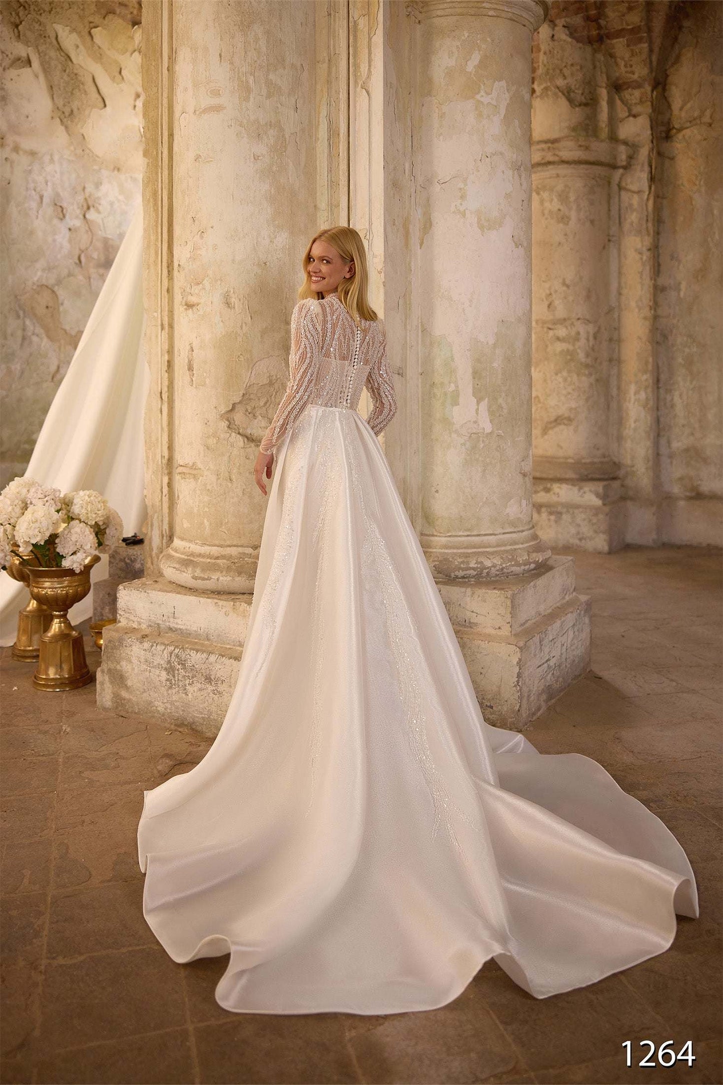 KatrinFAVORboutique-High neck and long sleeve wedding dress Bridal designs 