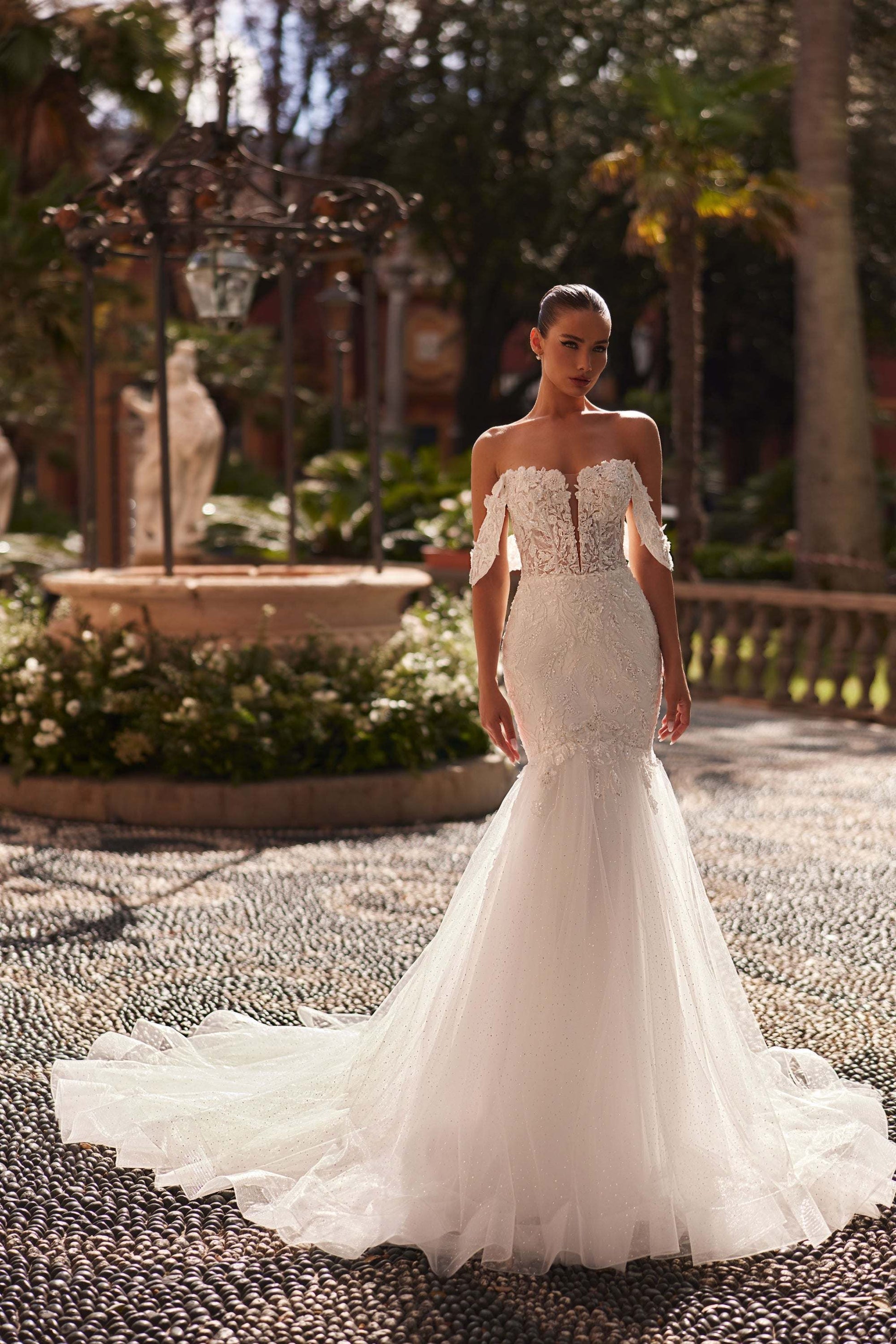 off shoulder sparkly wedding dress Alexandra Elegant Sequin Off Shoulder White Mermaid Gown Wedding Dress
