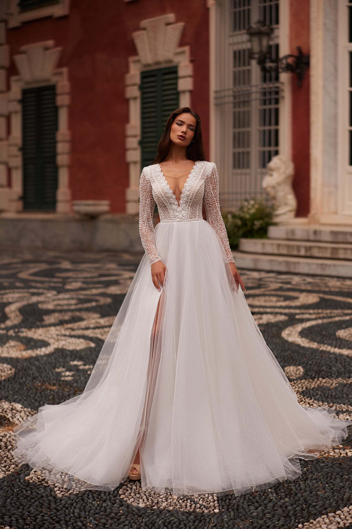 KatrinFAVORboutique-Wedding beaded dress Wedding dresses with long sleeves