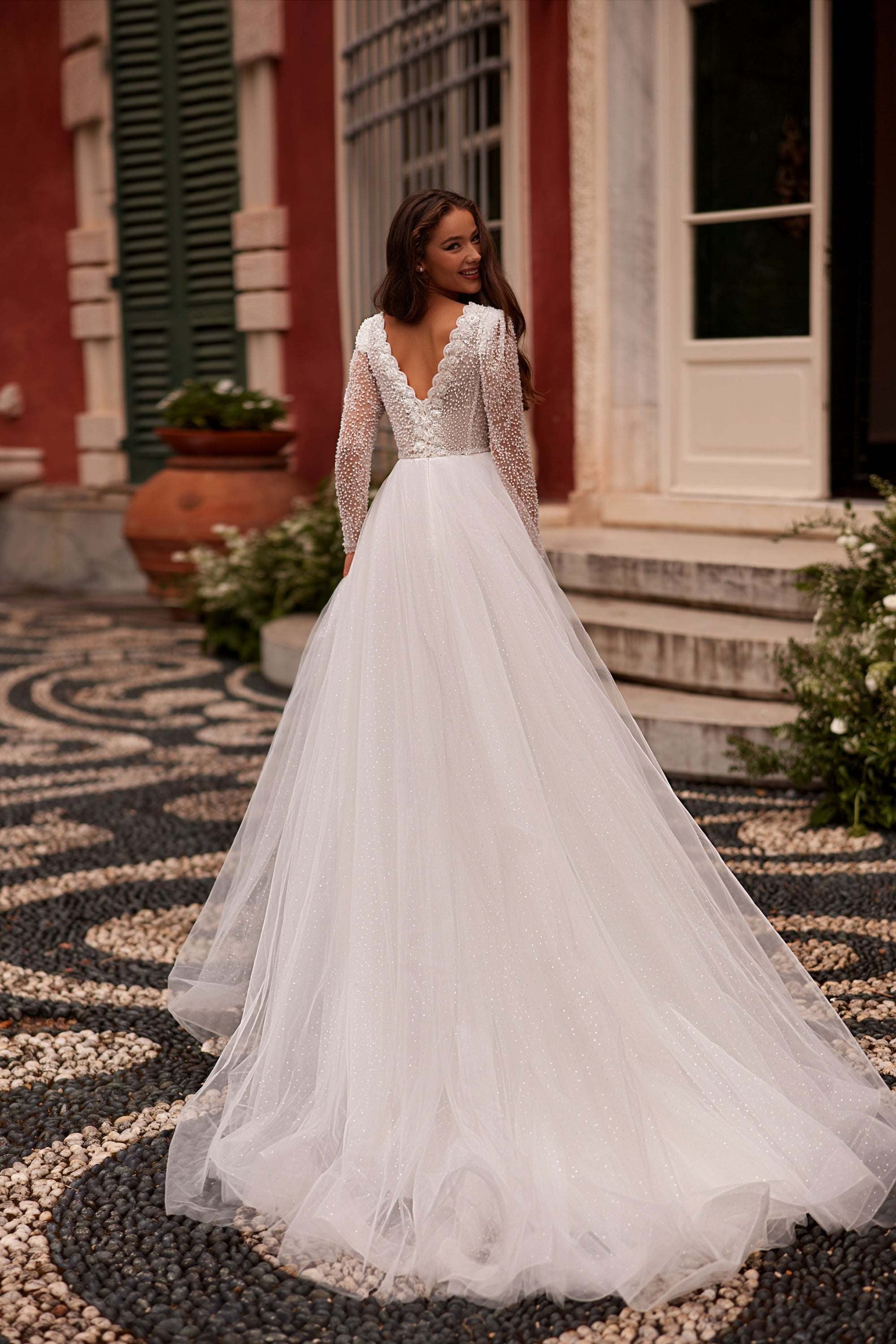 KatrinFAVORboutique-Wedding beaded dress Wedding dresses with long sleeves