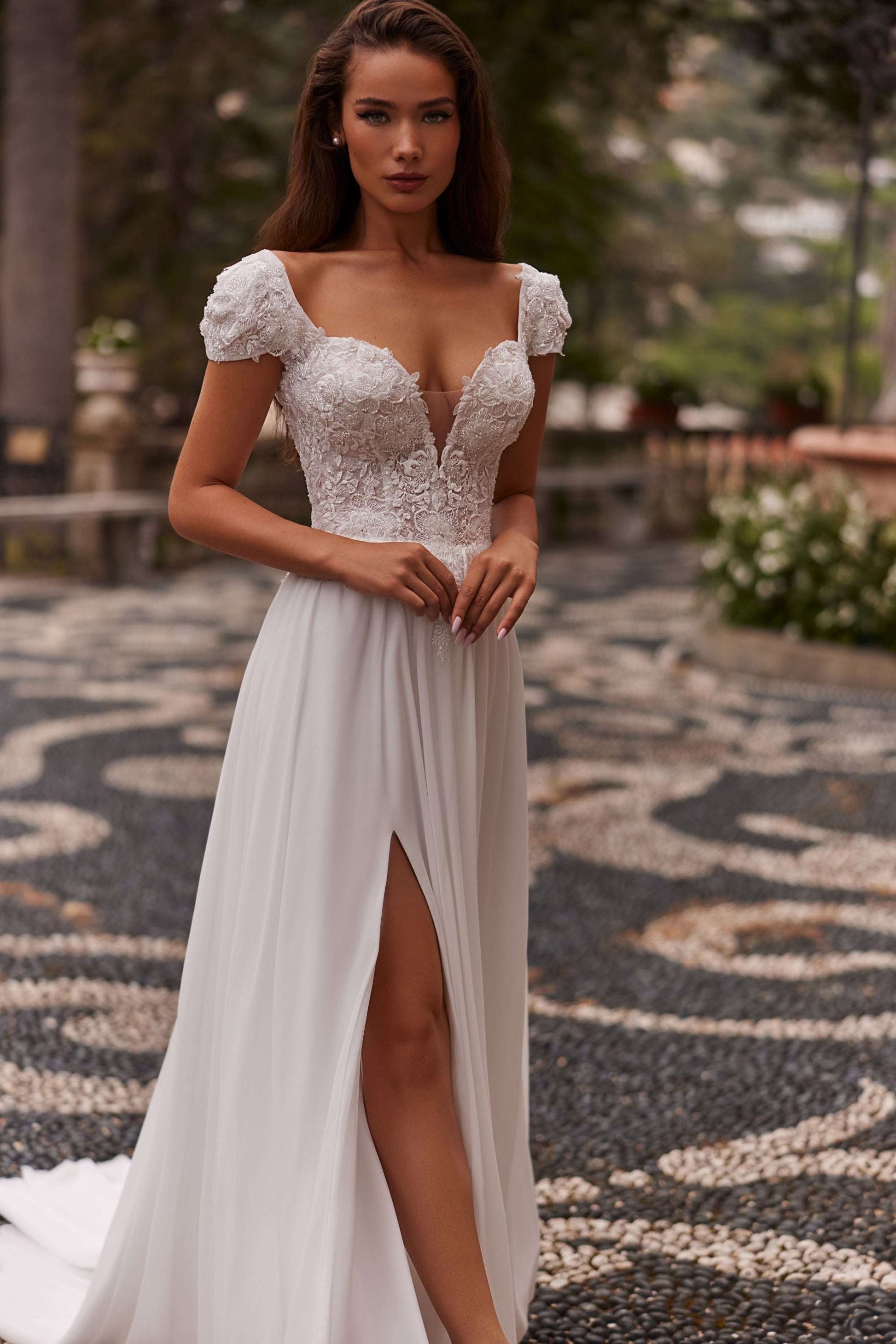 KatrinFAVORboutique-Cap sleeve a line wedding dress Beach wedding gowns 