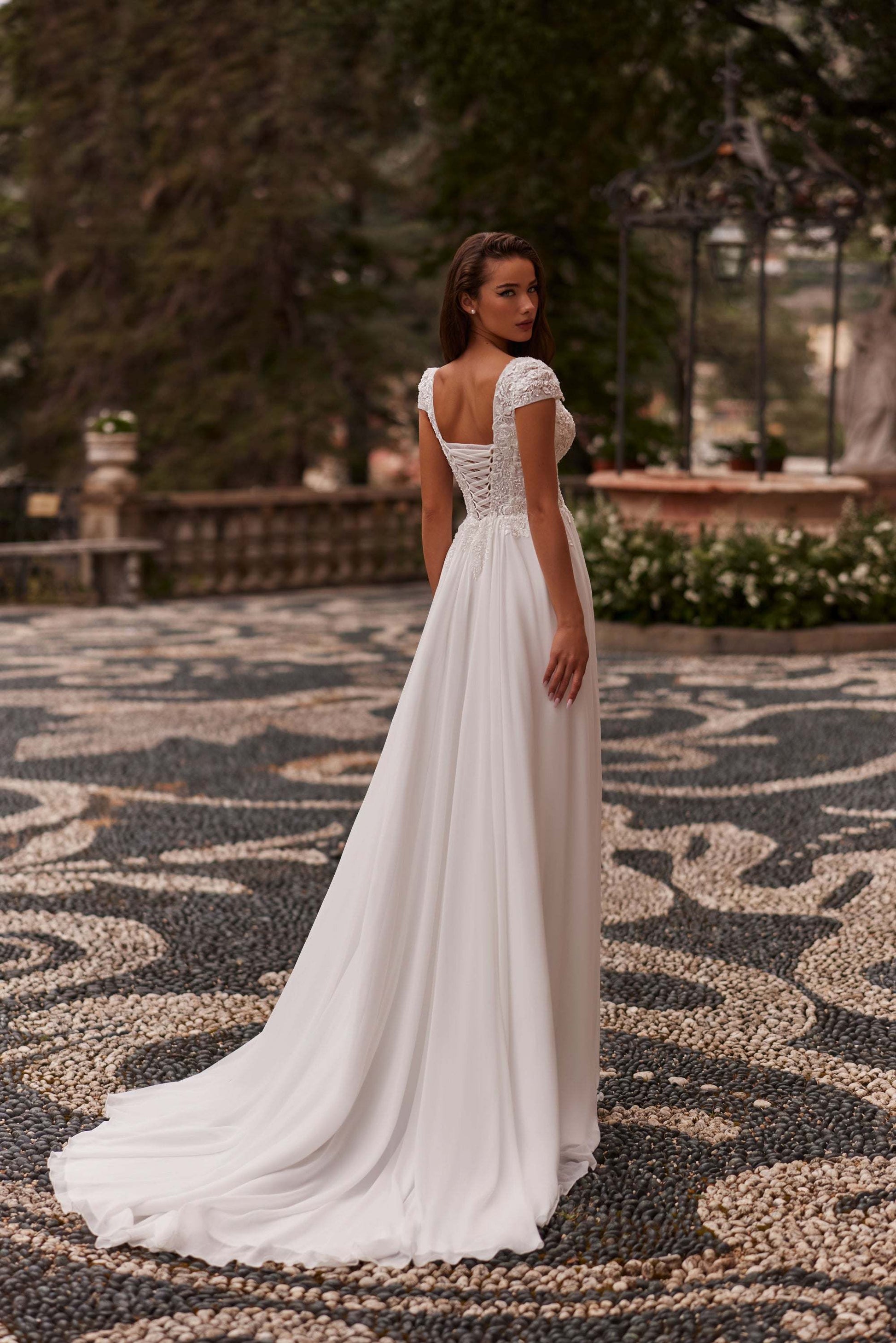 Cap sleeve a line wedding dress | Beach wedding gowns | KatrinFAVOR Katrin FAVOR boutique Cap sleeve a line wedding dress | Beach wedding gowns | KatrinFAVOR Katrin FAVOR boutique
