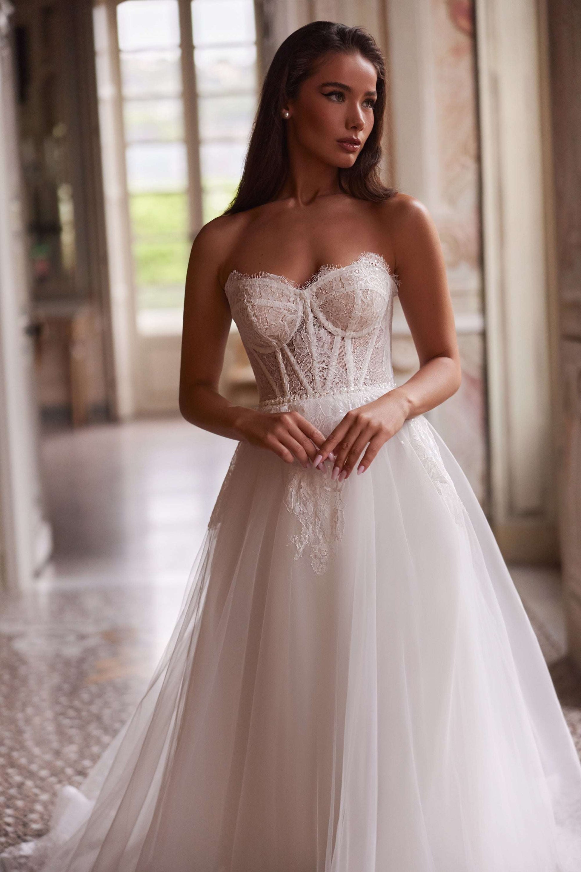 Lace bodice a line wedding dress | Latest bridal fashion | KatrinFAVOR As on photo / 2 Lace bodice a line wedding dress | Latest bridal fashion | KatrinFAVOR As on photo / 2