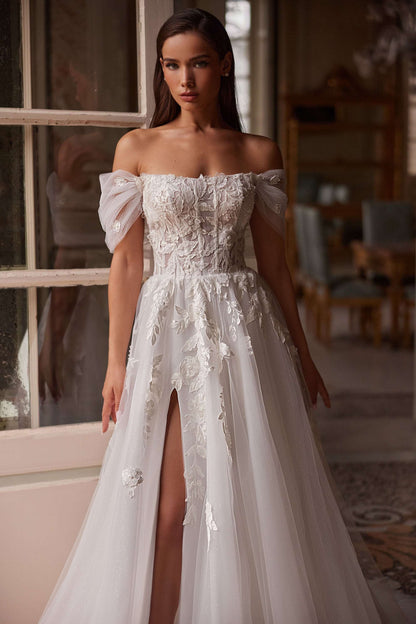 KatrinFAVORboutique-Off the shoulder tulle wedding dress Wedding frocks