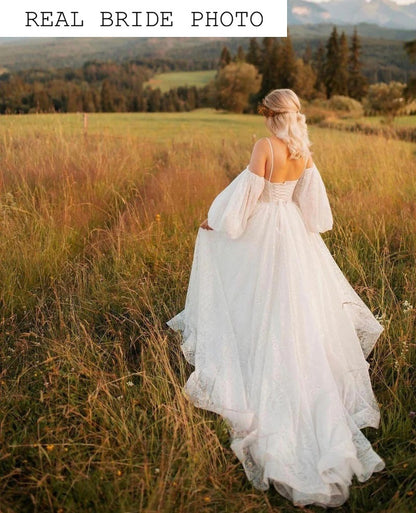 Sparkle a-line corset wedding dress