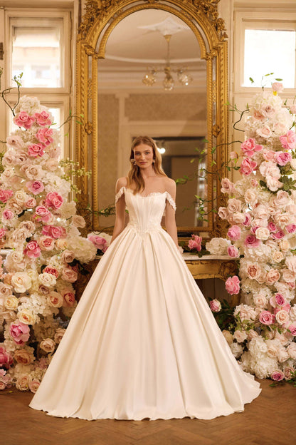 KatrinFAVORboutique-Drop waist ballgown Wedding dresses with appliques
