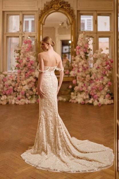 KatrinFAVORboutique-Mermaid wedding gown Unique floral wedding dresses