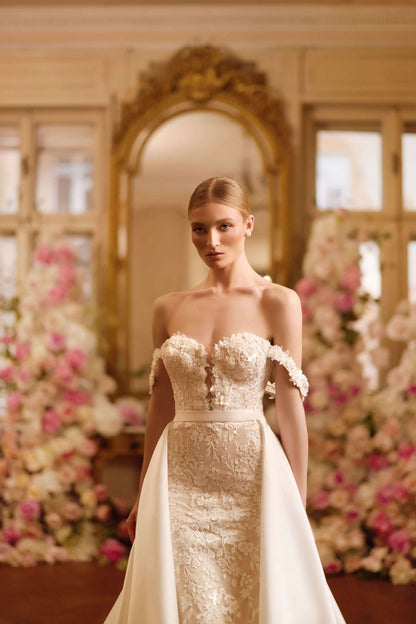 KatrinFAVORboutique-Mermaid wedding gown Unique floral wedding dresses