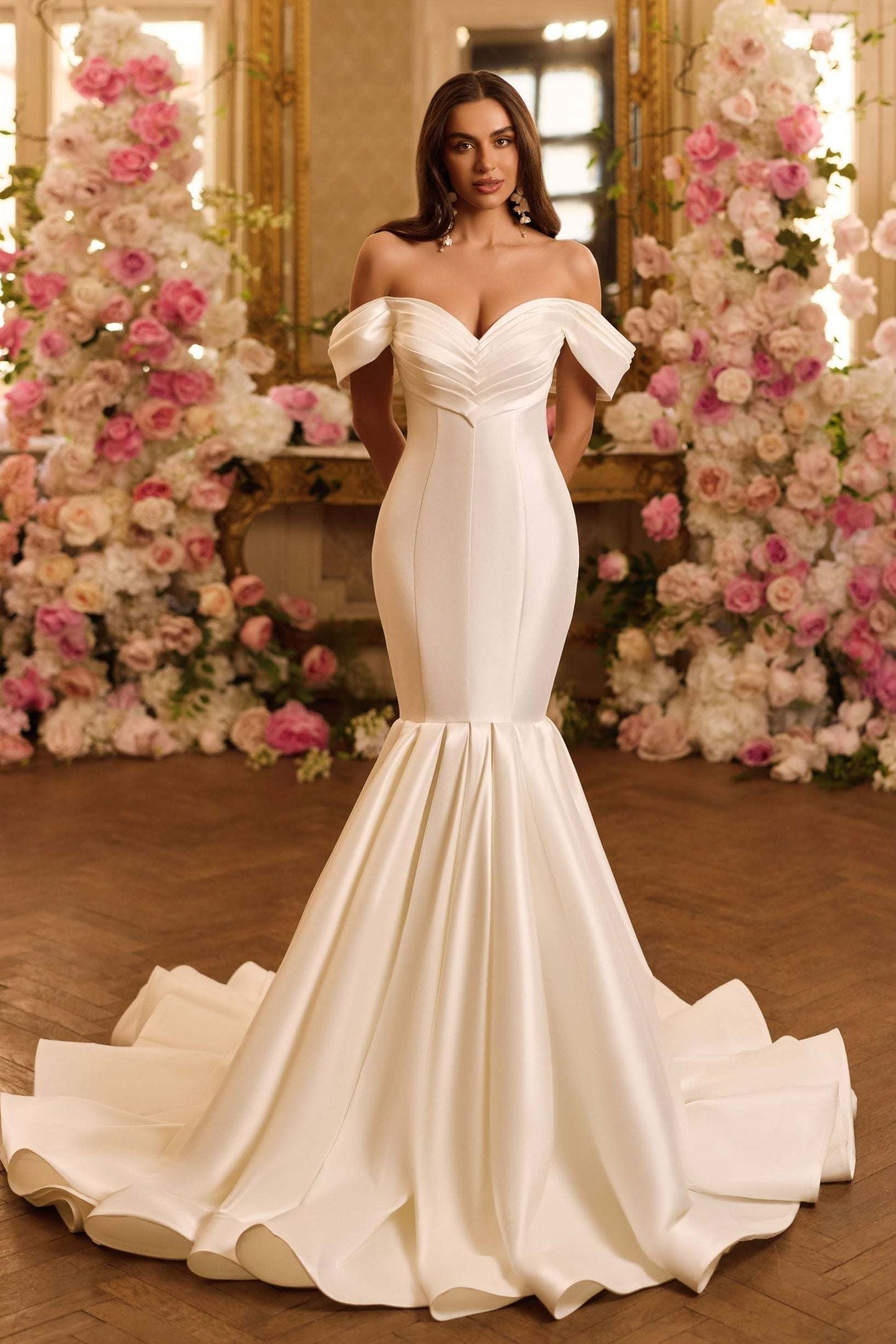 KatrinFAVORboutique-Off shoulder wedding dress mermaid Curvy bridal gowns