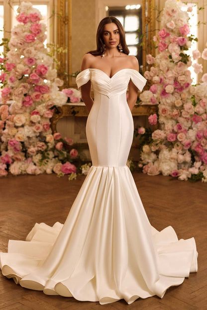 KatrinFAVORboutique-Off shoulder wedding dress mermaid Curvy bridal gowns