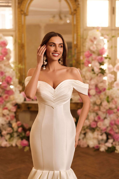 KatrinFAVORboutique-Off shoulder wedding dress mermaid Curvy bridal gowns