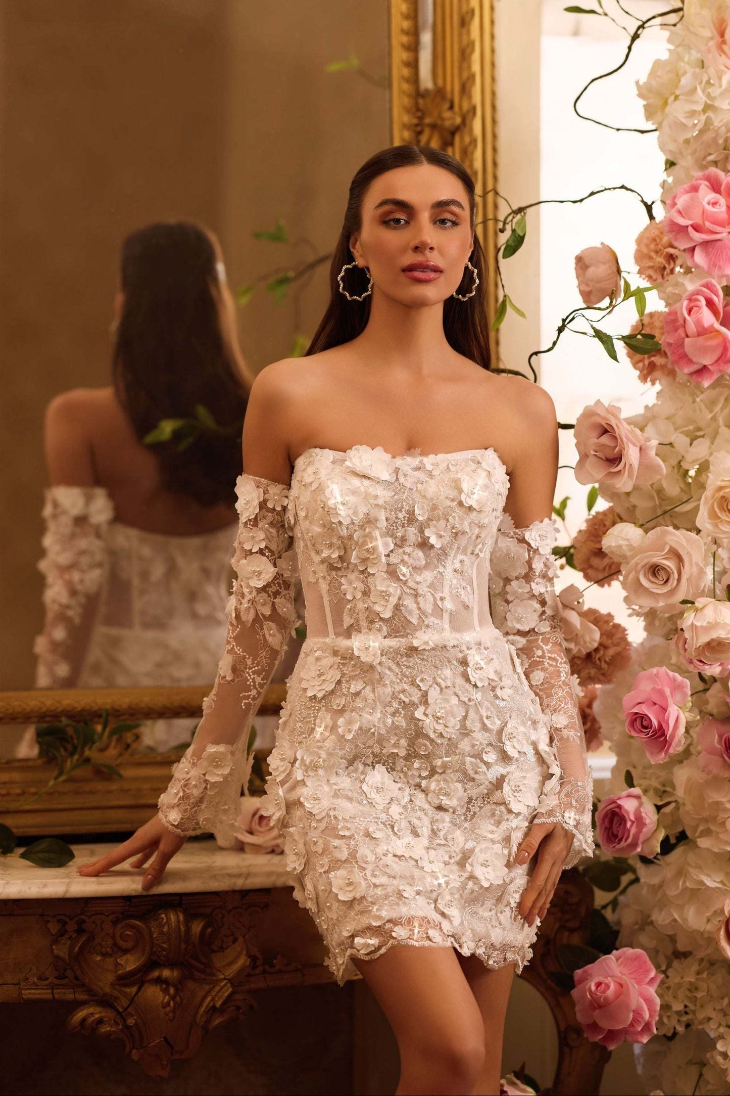 KatrinFAVORboutique-Off shoulder wedding dress short Fun wedding clothes 