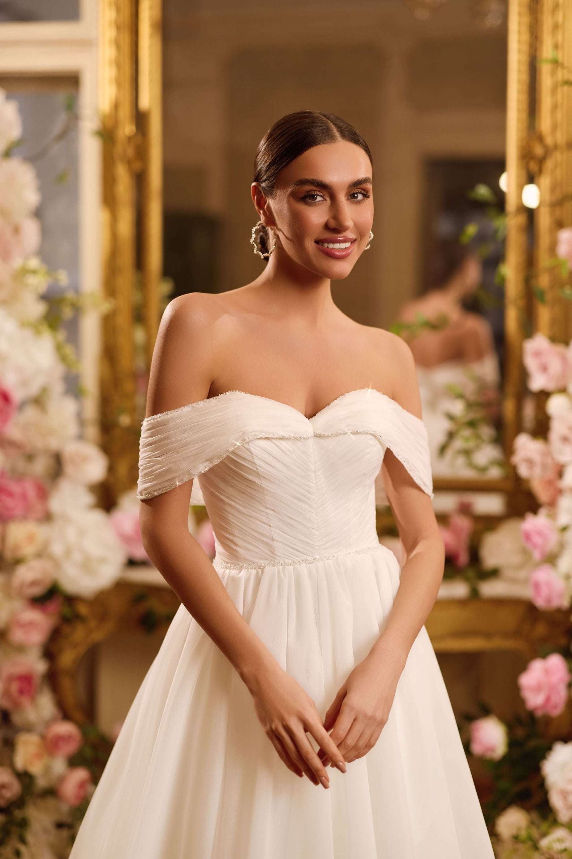 KatrinFAVORboutique-Simple white wedding gown Marriage vow renewal dresses