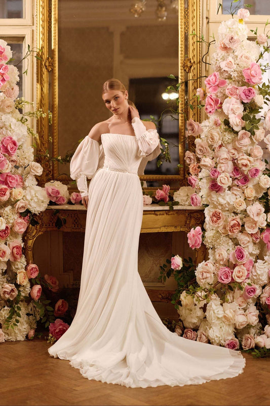 KatrinFAVORboutique-Boho wedding dress off the shoulder Bridal gown styles