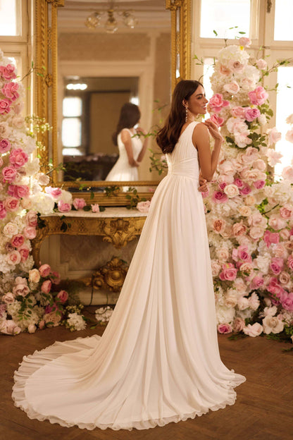 KatrinFAVORboutique-White beach vow renewal dress Coastal wedding dresses