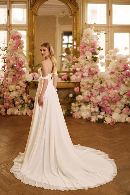 KatrinFAVORboutique-Wedding dress bow straps Beach ivory wedding dresses