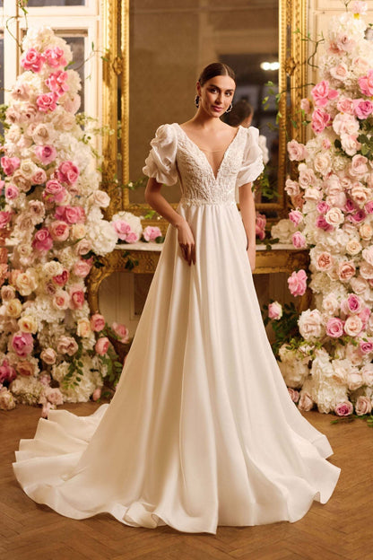 KatrinFAVORboutique-Organza silk wedding dress Romantic wedding gowns