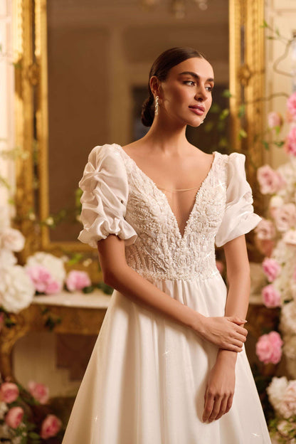 KatrinFAVORboutique-Organza silk wedding dress Romantic wedding gowns