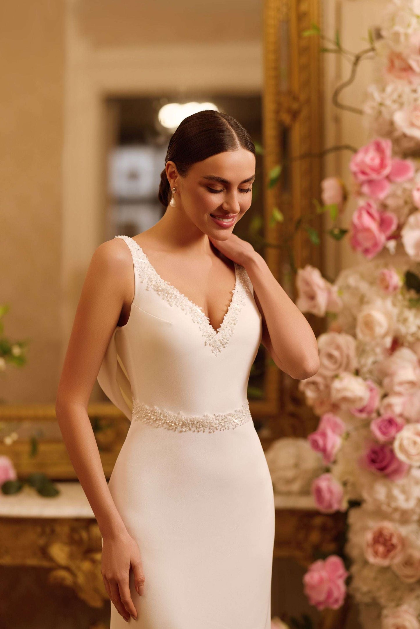 KatrinFAVORboutique-Cowl back wedding dress White fitted wedding dresses