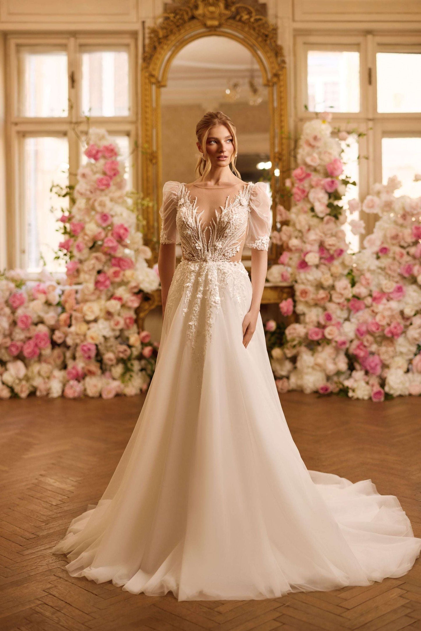 KatrinFAVORboutique-A line short sleeve wedding dress Best wedding dresses 