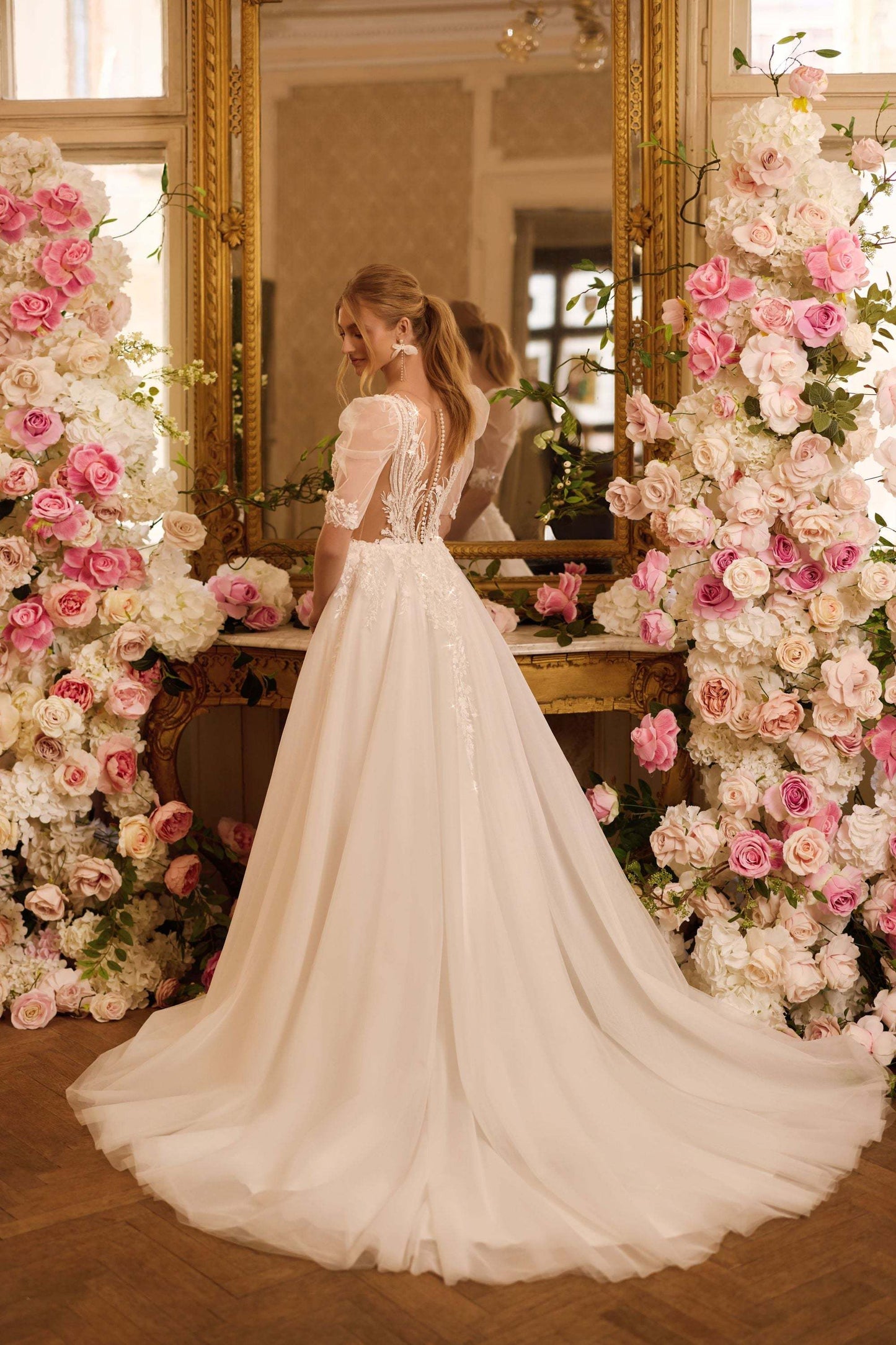 KatrinFAVORboutique-A line short sleeve wedding dress Best wedding dresses 