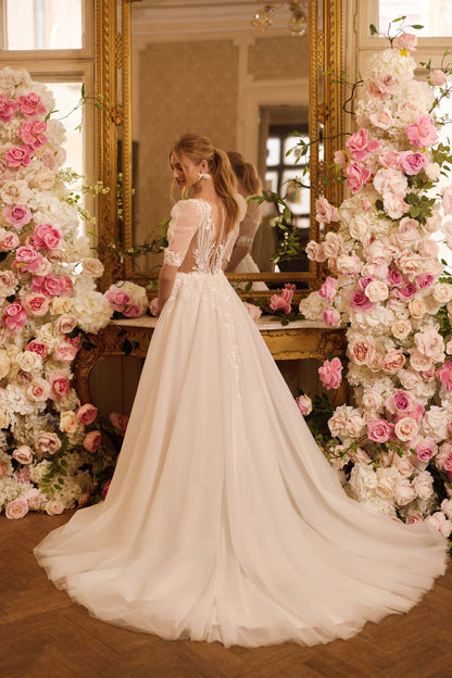 KatrinFAVORboutique-A line short sleeve wedding dress Best wedding dresses 