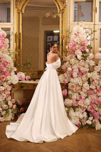 KatrinFAVORboutique-Satin wedding gown off shoulder Latest bridal gowns