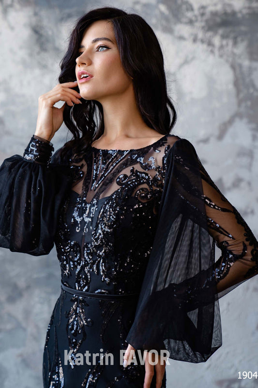 Black lace alternative wedding dress