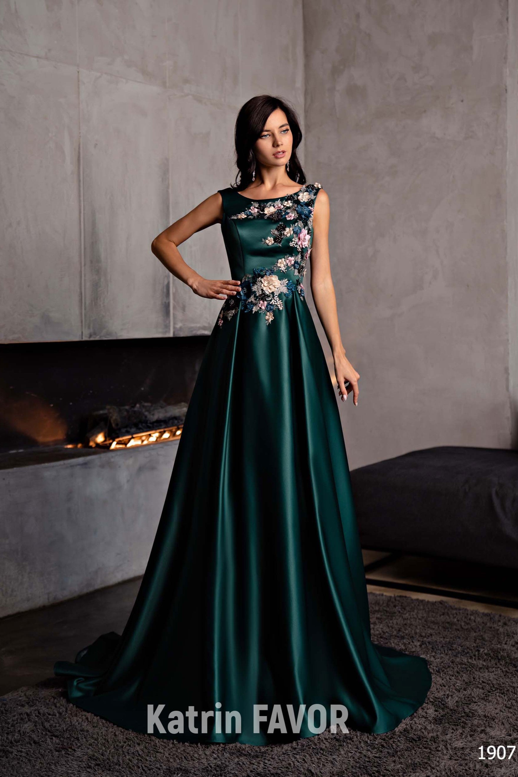 Satin mother of the bride dress long