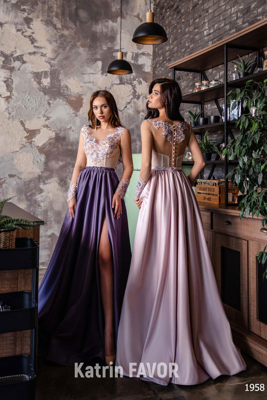 Purple colorful wedding dress