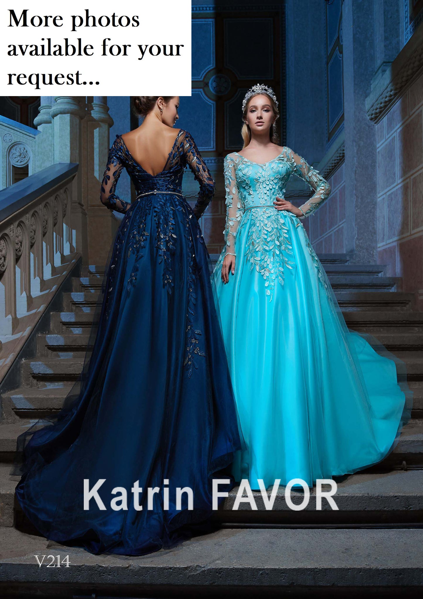 Blue colorful non traditional wedding dress