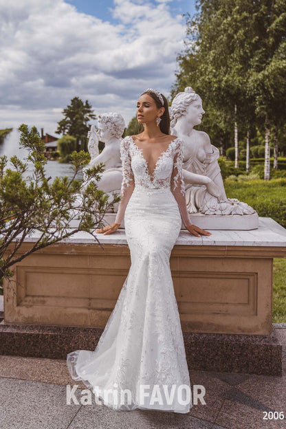 KatrinFAVORboutique-Lace mermaid long sleeve wedding dress