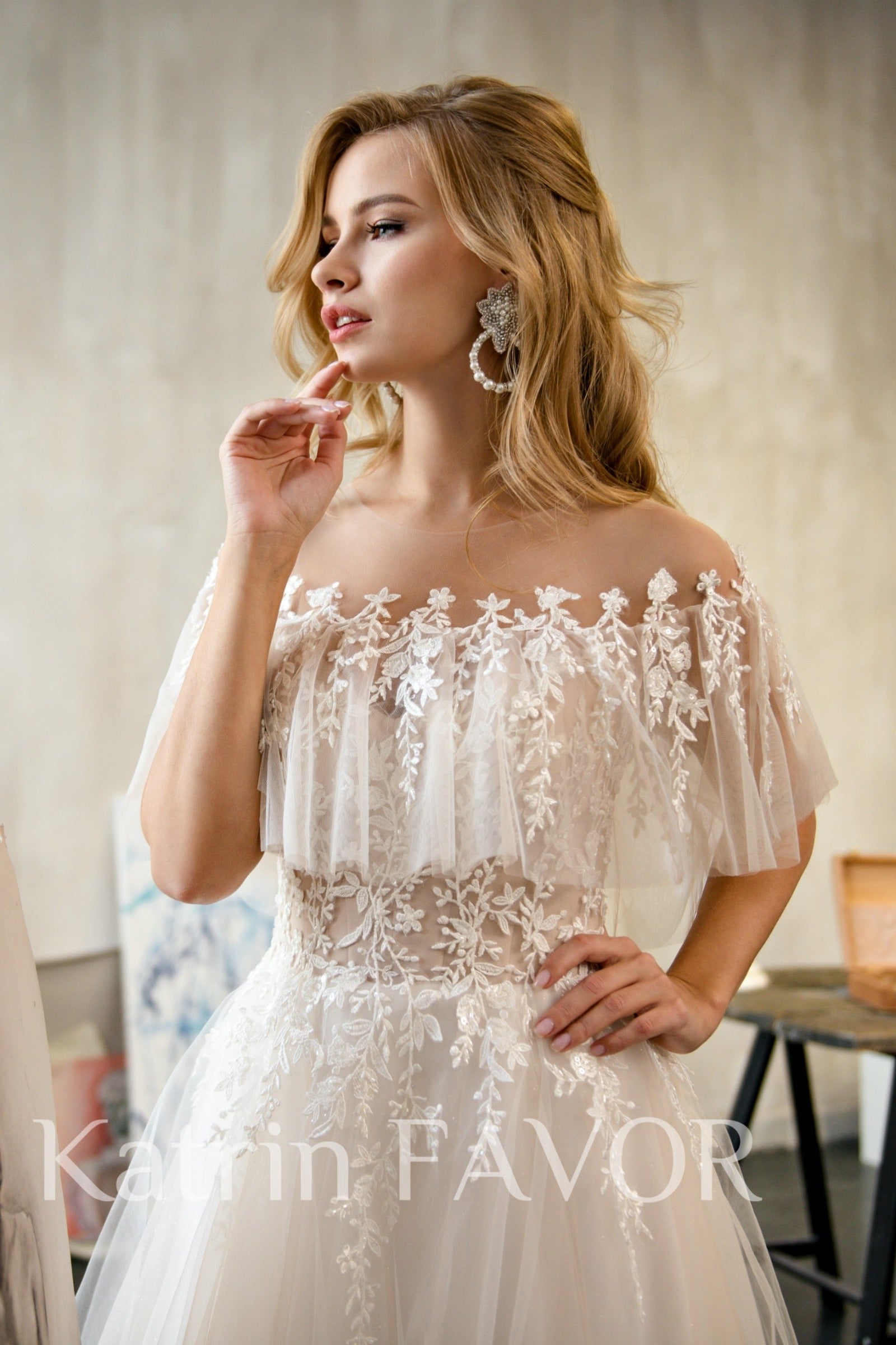 KatrinFAVORboutique-Off the shoulder fairy wedding dress