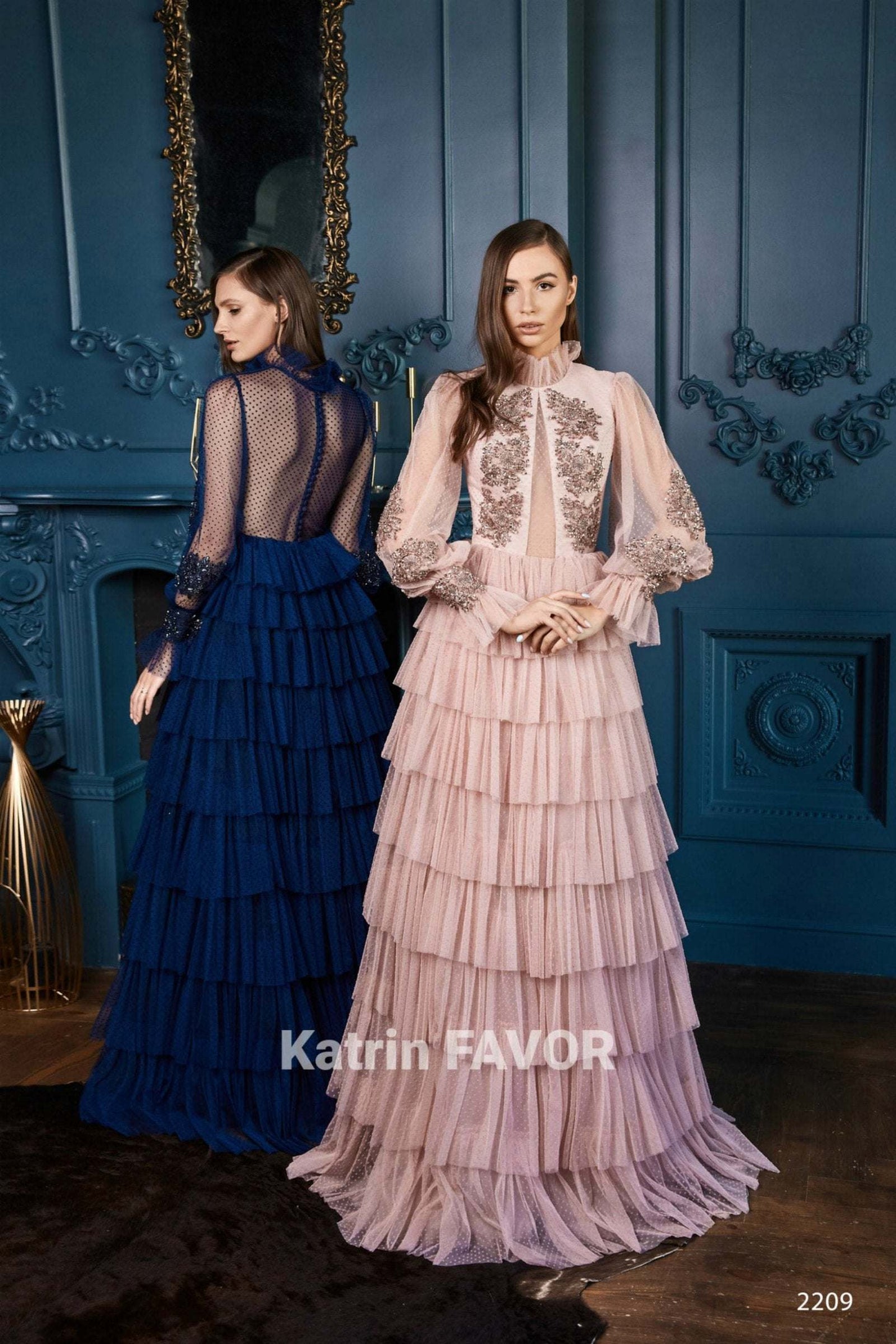 KatrinFAVORboutique-Navy evening dress Colorful bridal dresses