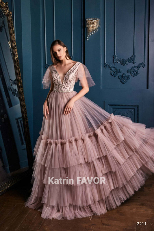 KatrinFAVORboutique-Ruffle maxi dress Formal dress party wear