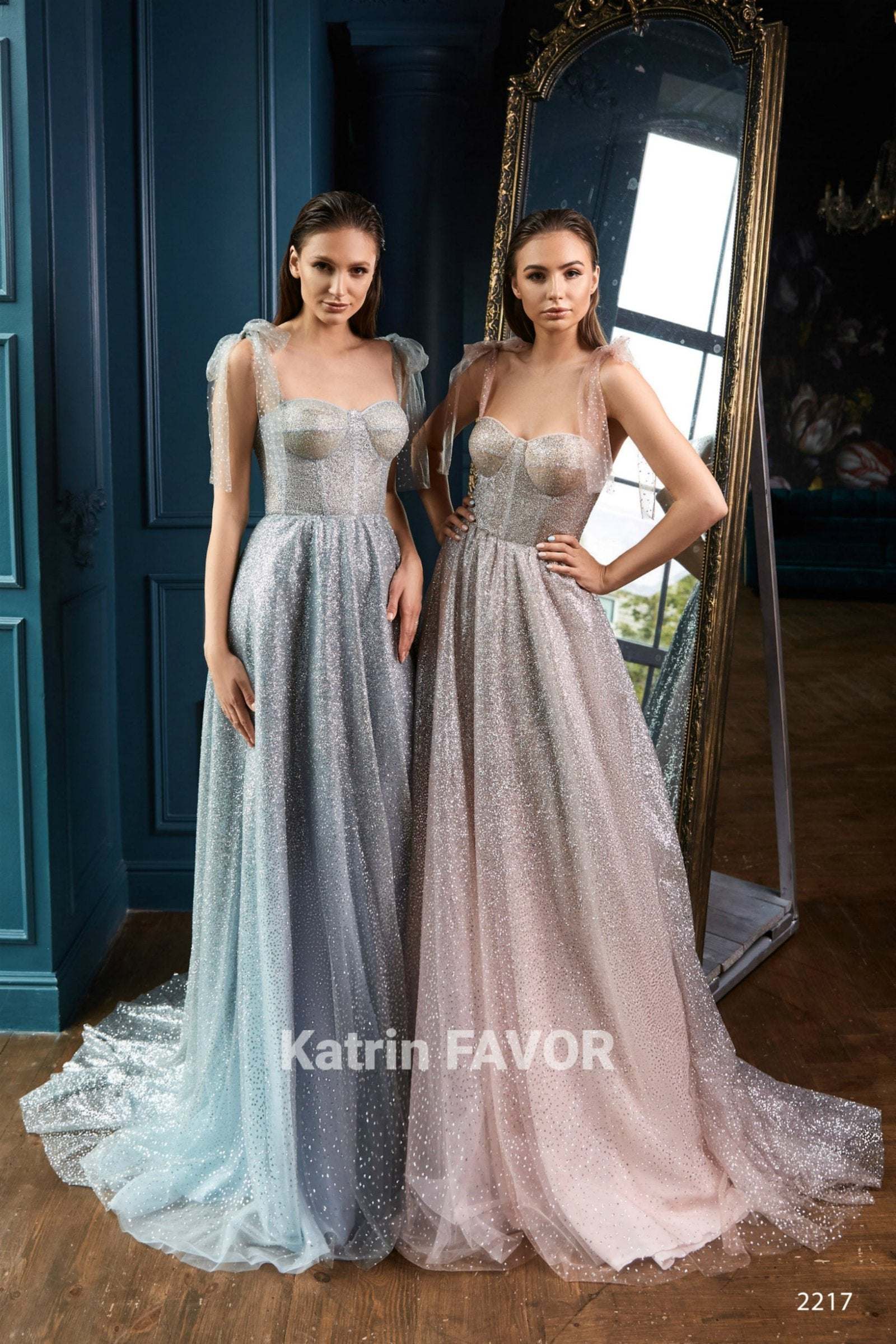 Katrin Favor Boutique Corset Top Prom Dress Sparkly Wedding Guest Dress KatrinFAVOR Pale Pink 12