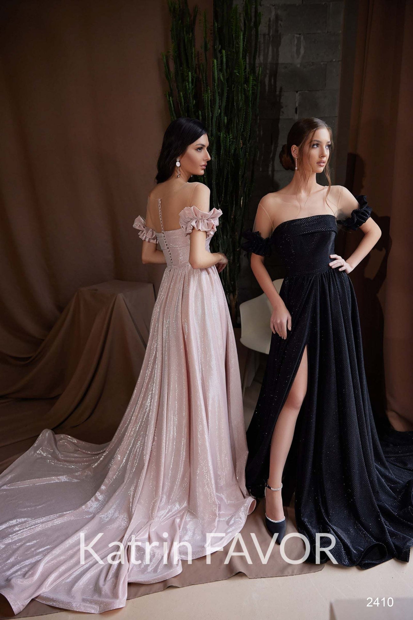 KatrinFAVORboutique-Sparkly evening gown Off the shoulder prom dress long 